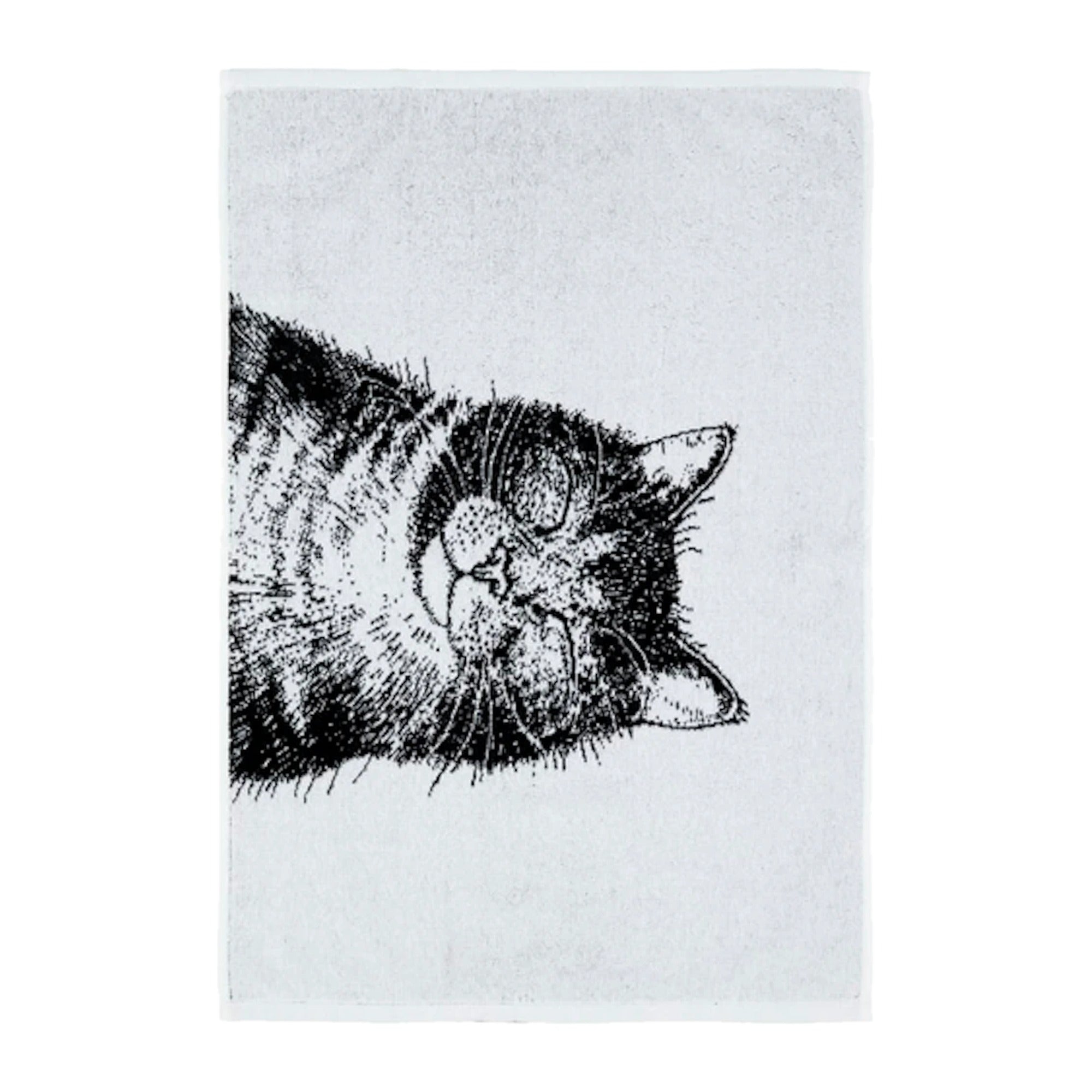 Finlayson Hand Towel Selviytyjät Cat 50x70 cm Black/White – product photo