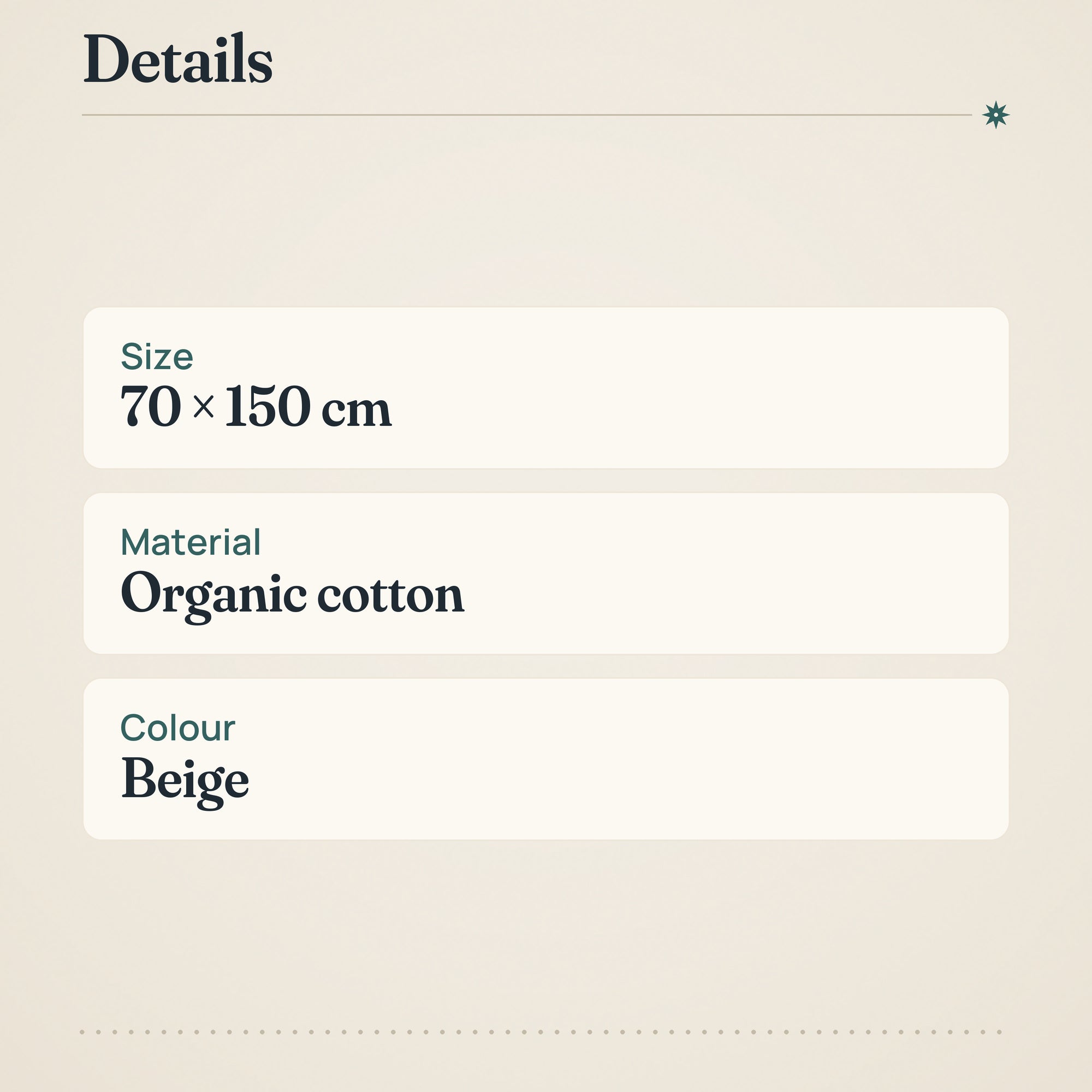 Finlayson Ikimetsa Bath Towel 70x150 cm Beige Organic Cotton – product details