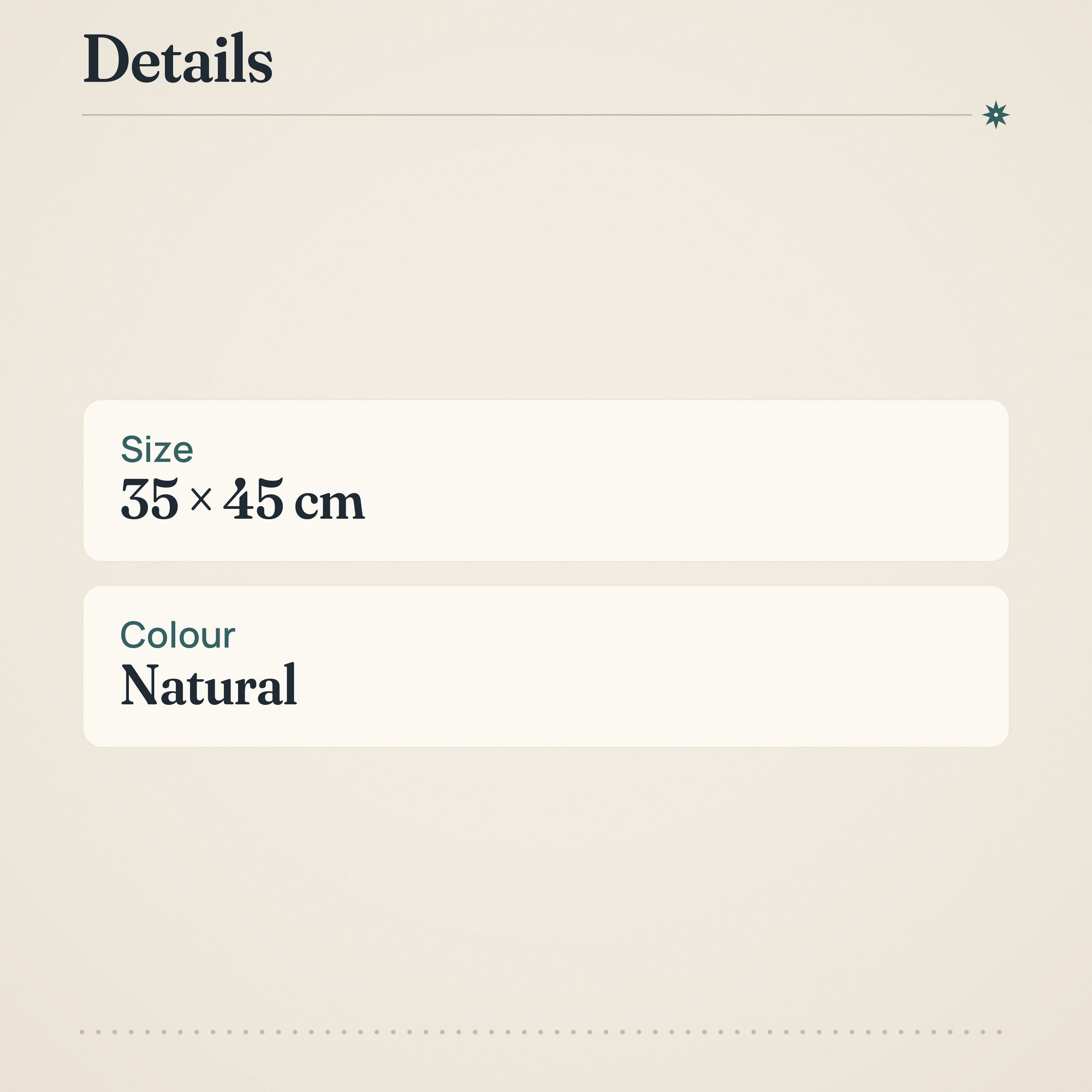 Finlayson Jute Placemat Oval 35x45 cm Natural – product details