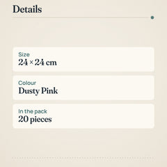 Coop Dusty Pink Napkins 24x24cm Pack of 20 – product details