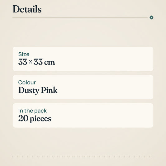 Coop Napkin Dusty Pink 33x33cm Pack of 20 – product details