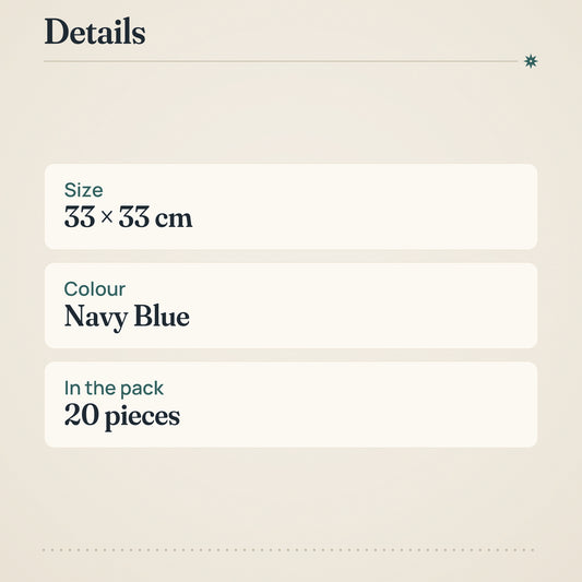 Coop Navy Blue Napkins 33x33cm Pack of 20 – product details