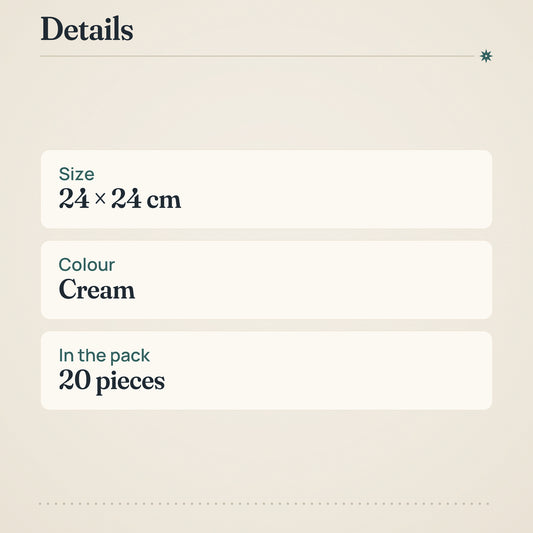 Coop Cream White Napkins 24x24cm – product details