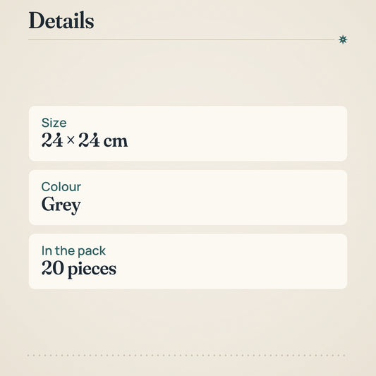 Coop Grey Napkins 24x24cm Pack of 20 – product details