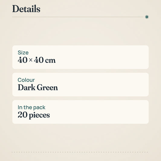Coop Dark Green Napkin 40x40cm Pack of 20 – product details