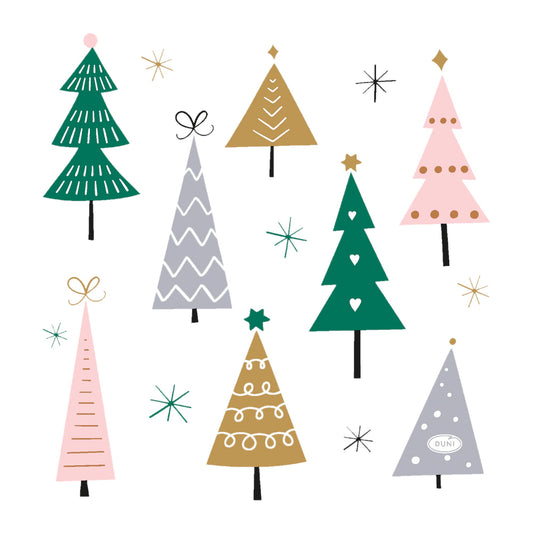 DUNI Noel Trees Napkin 33x33cm 3-Ply Pack of 20 – product photo