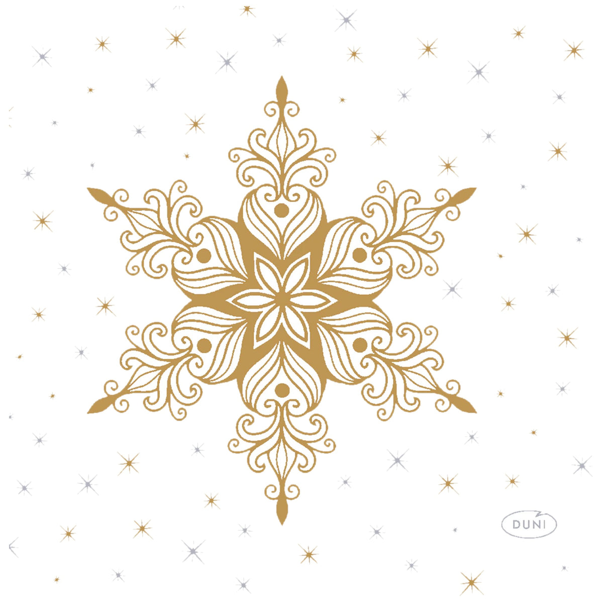 DUNI Snowstars White Cocktail Napkins 24x24cm, 20 Pack – product photo