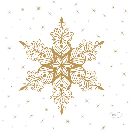 DUNI Snowstars White Cocktail Napkins 24x24cm, 20 Pack – product photo