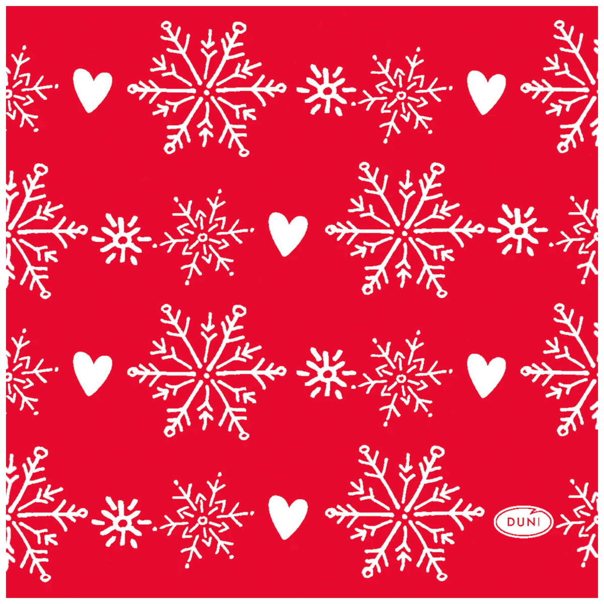 DUNI Winter Flakes Hearts Napkin 24x24cm 3-ply 20pcs – product photo