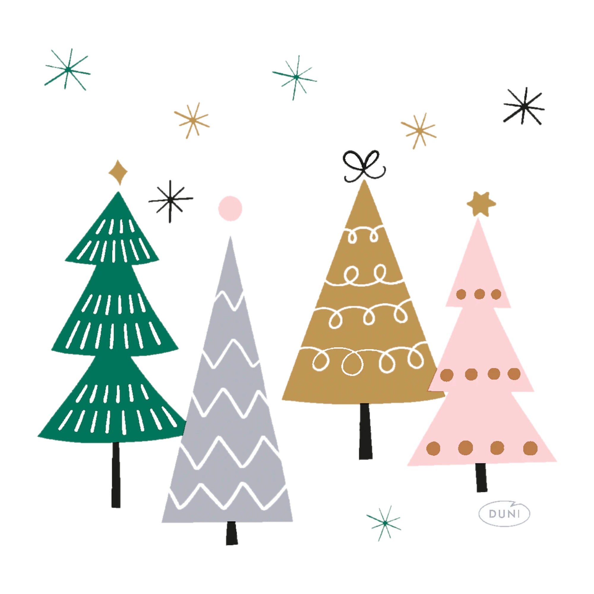 DUNI Napkin Noel Trees 24x24cm 3-Ply – product photo