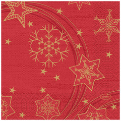 DUNI Red Star Shine Christmas Napkins 20pcs 24x24cm – product photo