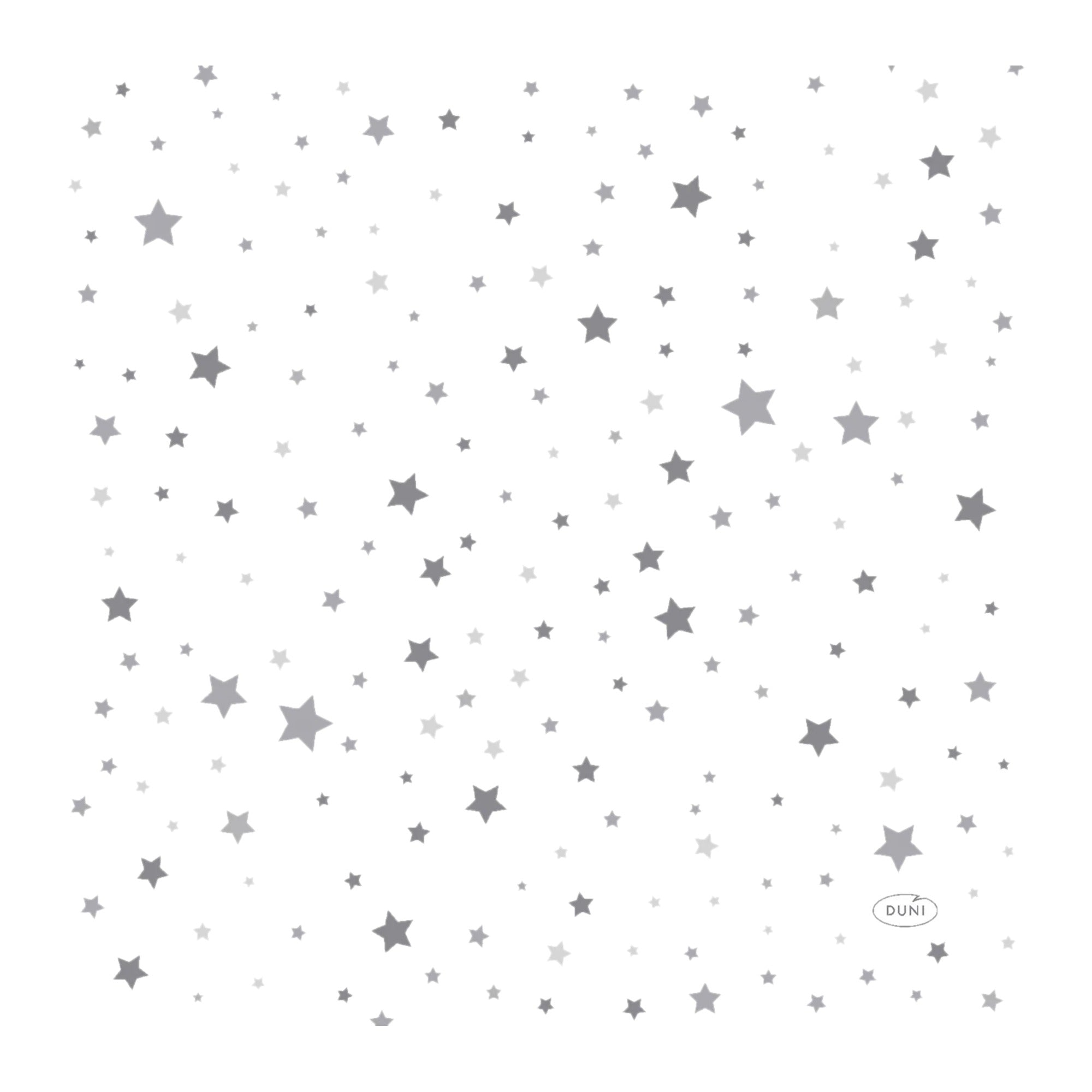 DUNI Silver Stardust Napkin 33x33cm 3-ply – product photo