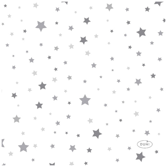 DUNI Silver Stardust Napkins 24x24cm 3-ply – product photo