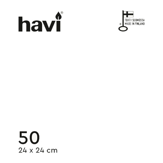 Havi 50pcs White Tissue Napkins 24cm – product photo