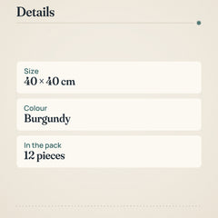 DUNI Bio Dunisoft Burgundy Napkins 40x40cm – product details