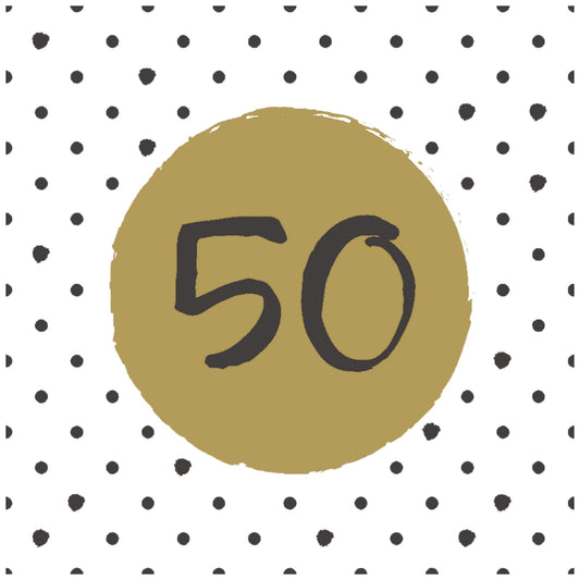 50th Birthday Napkins 20pcs 33x33cm 3-Ply Paper Design – product photo