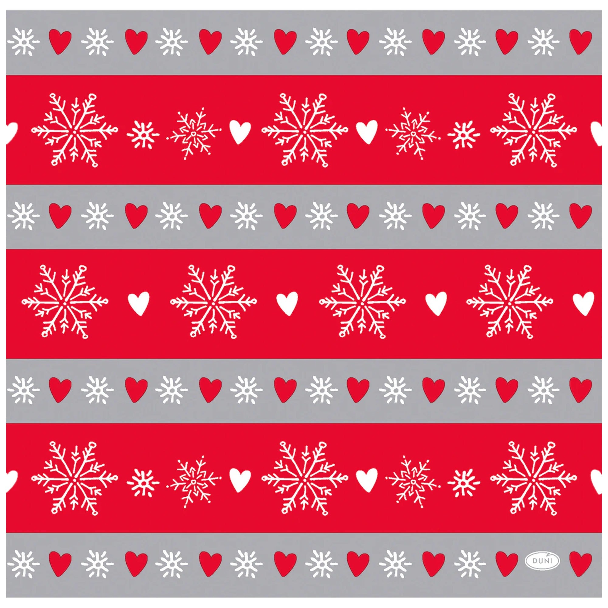 DUNI Bio Dunisoft® Winter Flakes Heart Napkin 12pcs 40x40cm – product photo