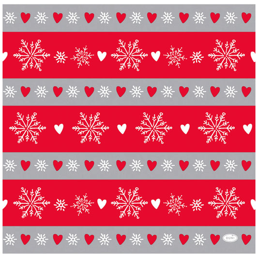 DUNI Bio Dunisoft® Winter Flakes Heart Napkin 12pcs 40x40cm – product photo