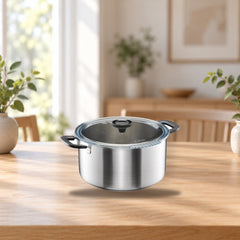 Fiskars 7L Functional Form Saucepan with Lid – product photo on a table