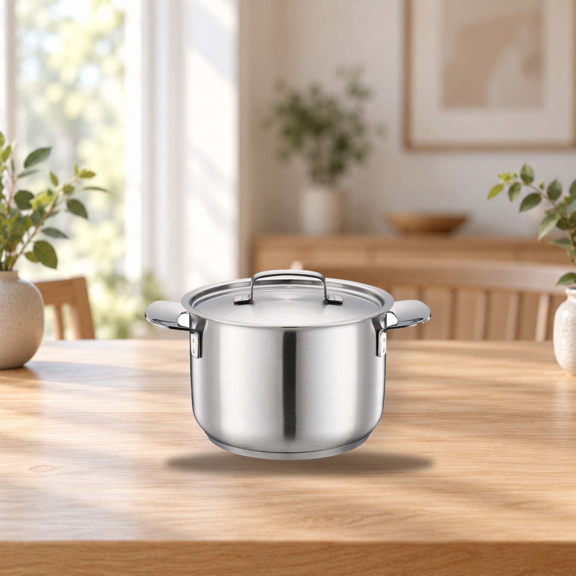 Fiskars All Steel Saucepan 3.0 L – product photo on a table