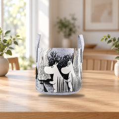 Moomin Storage Basket Secret Place 30L by Muurla – product photo on a table