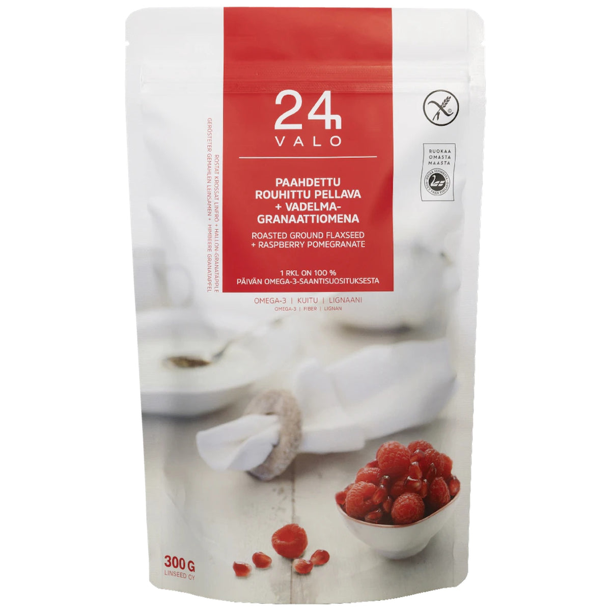 Roasted Ground Flaxseed with Raspberry-Pomegranate 300g – product photo