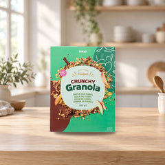 Coop Crunchy Granola Apple & Cinnamon 500g – product photo on a table