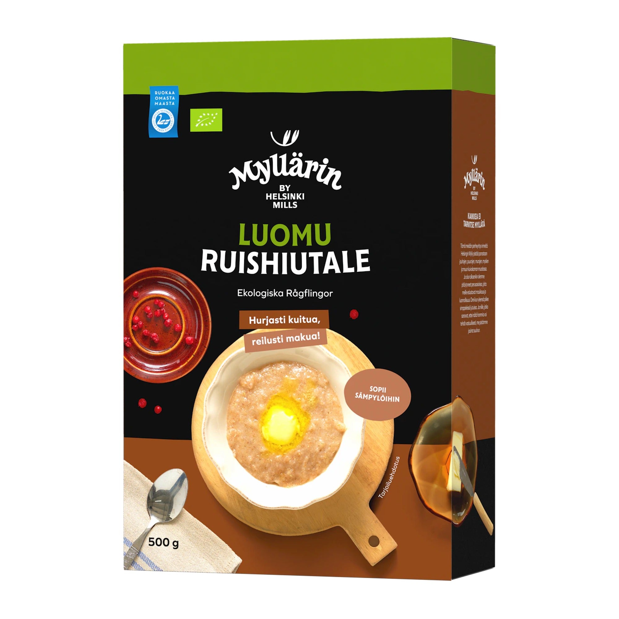 Myllärin Organic Rye Flakes 500g – product photo