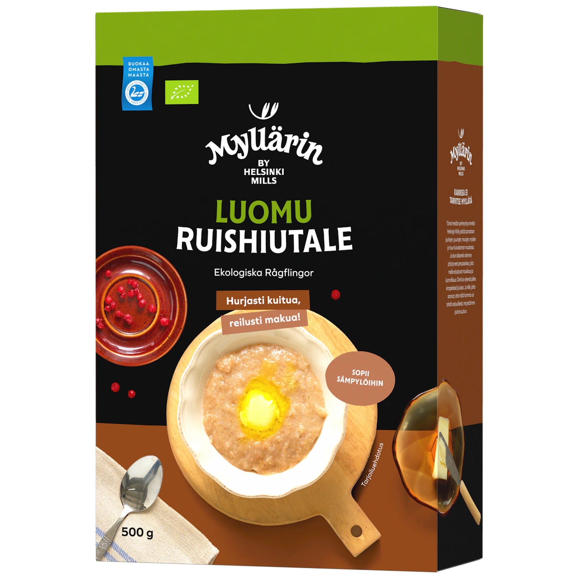 Myllärin Organic Rye Flakes 500g – product photo