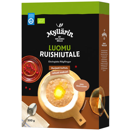 Myllärin Organic Rye Flakes 500g – product photo