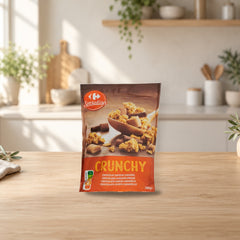 Carrefour Crunchy Chocolate Caramel Cereal Muesli 500g – product photo on a table