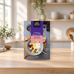 Urtekram Organic Gluten-Free C-Flakes 375g – product photo on a table