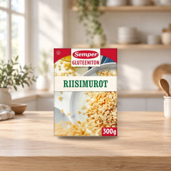Semper Crispy Rice Gluten-Free Cereal 300g – product photo on a table