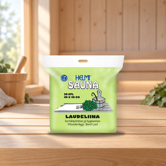 Helmi Sauna bench towel 30 pcs – product photo on a table