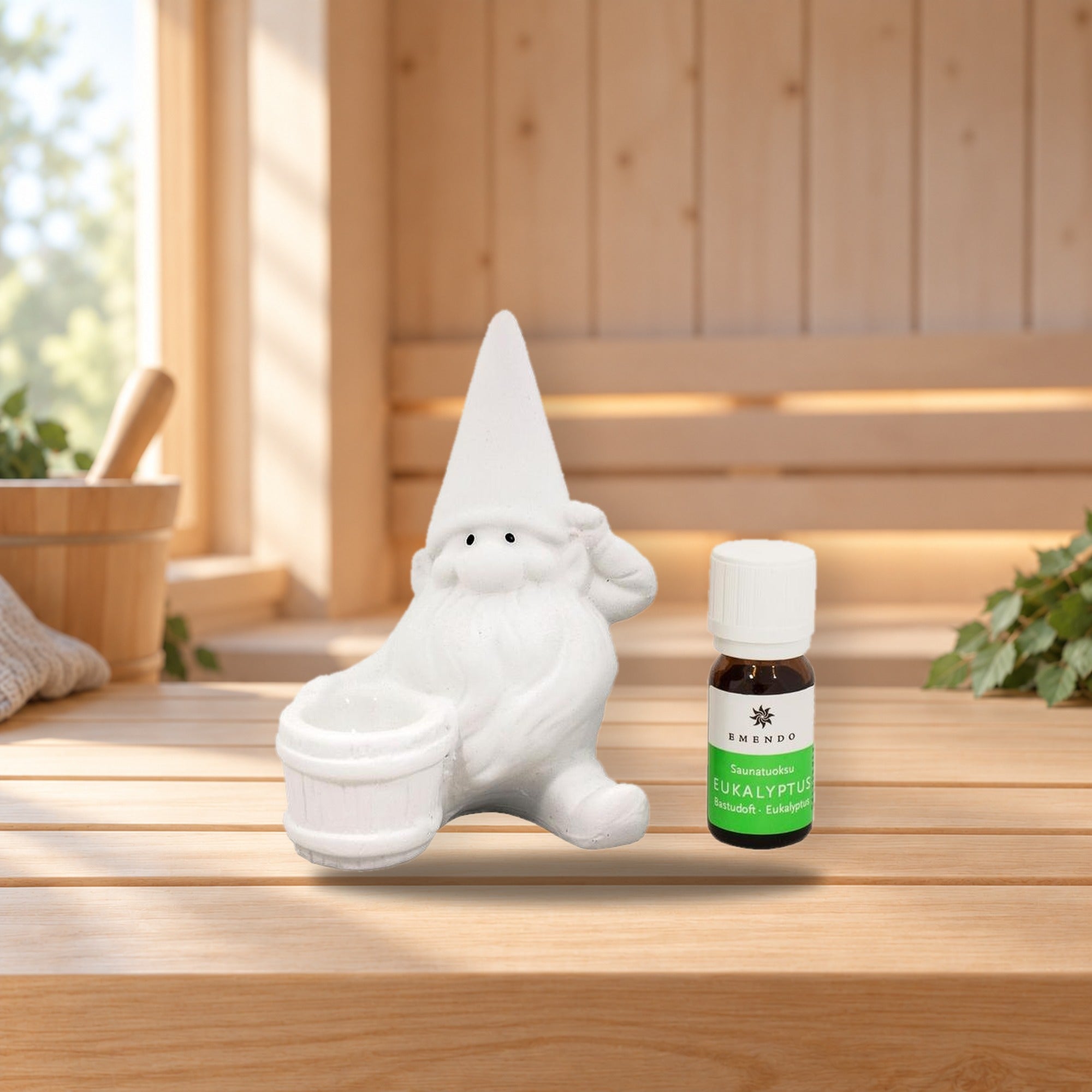 Emendo Sauna Elf Eucalyptus Fragrance 10 ml – product photo on a table