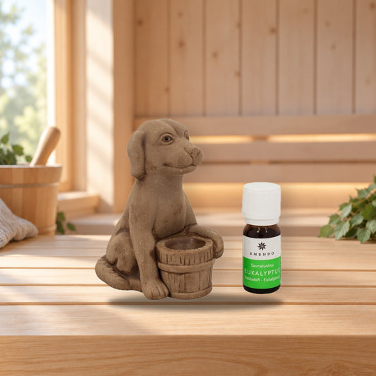 Emendo Sauna Dog & Eucalyptus Fragrance 10ml – product photo on a table