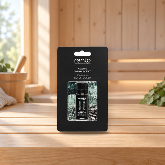 Rento Sauna Fragrance Forest Pine 10 ml – product photo on a table