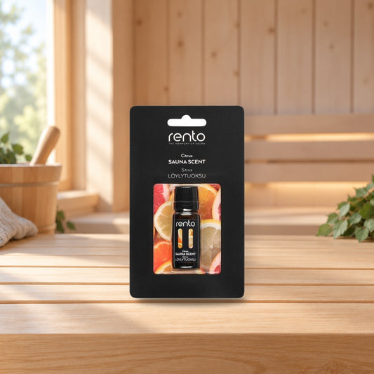 Rento Sauna Fragrance Citrus 10 ml – product photo on a table
