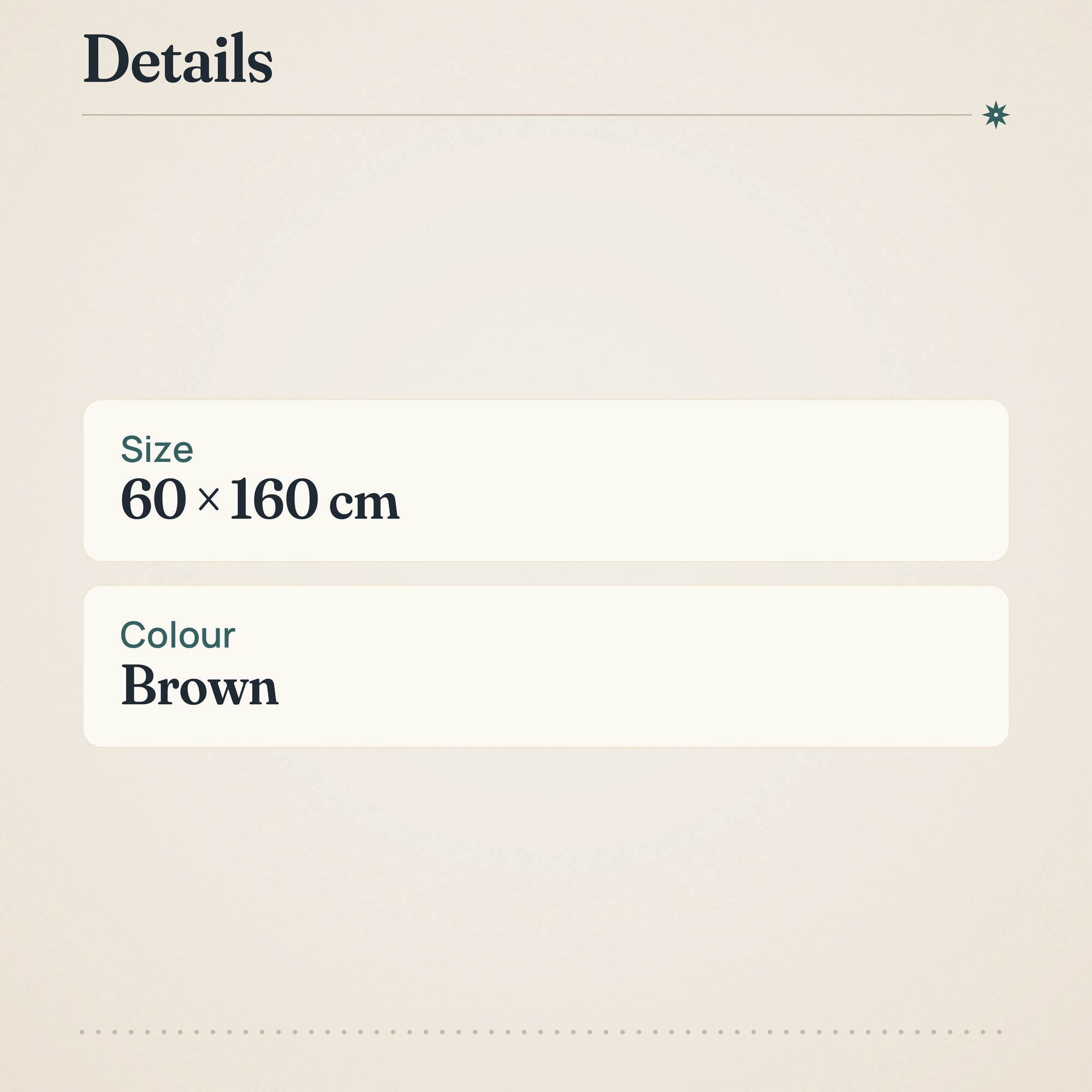 Rento Bench Towel Honeycomb 60x160 cm Brown – product details