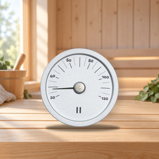 Rento Sauna Thermometer – product photo on a table