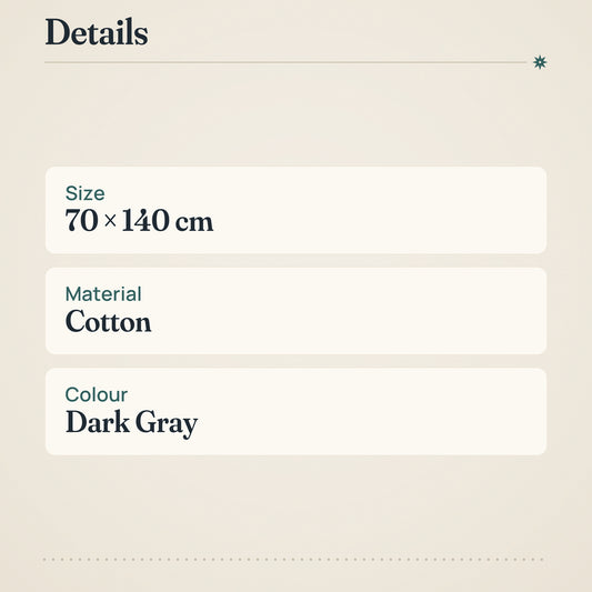 RATIA Bath Towel Texture 70x140 cm Dark Gray Cotton – product details