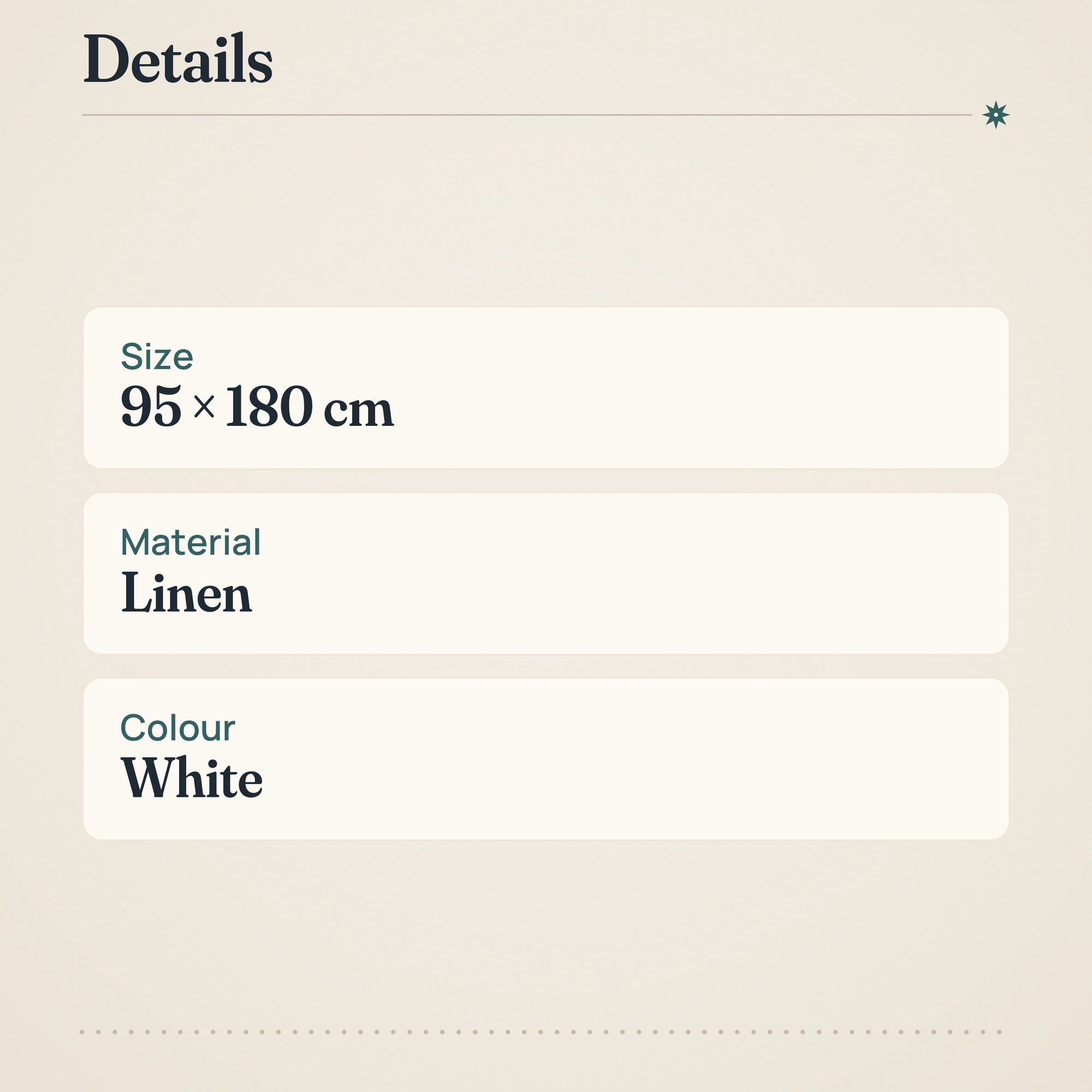 Lapuan Kankurit Kaste Towel 95x180 cm White Linen – product details