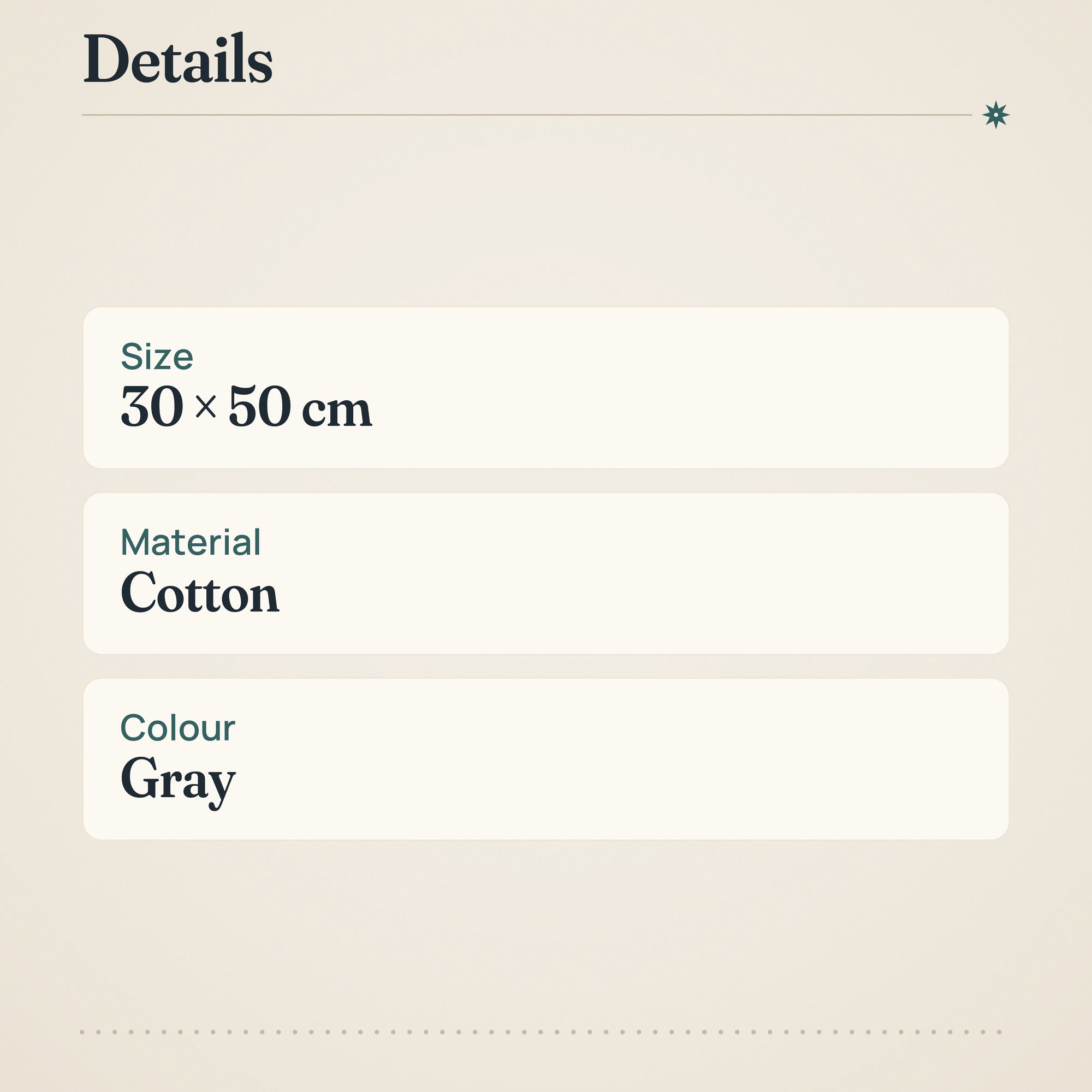 House Hand Towel Leaf 30x50 cm Gray Cotton Jacquard – product details