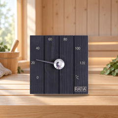 Ratia Sauna Thermometer Pier Black – product photo on a table