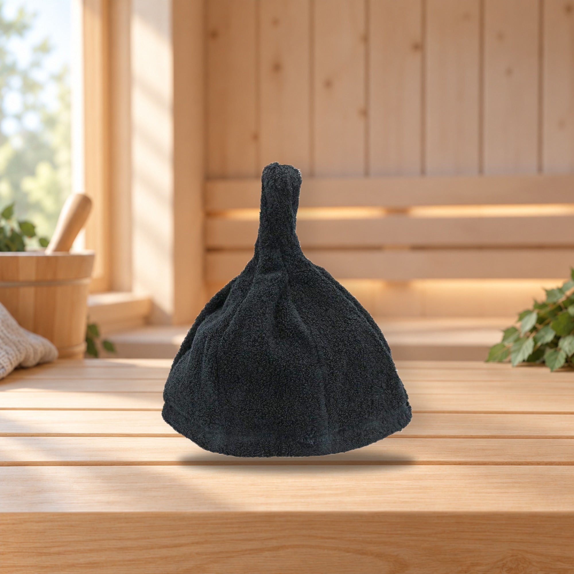 Saunia Sauna Hat – product photo on a table