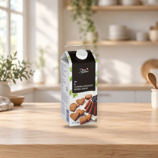 Dansukker Dark Syrup 1kg – product photo on a table