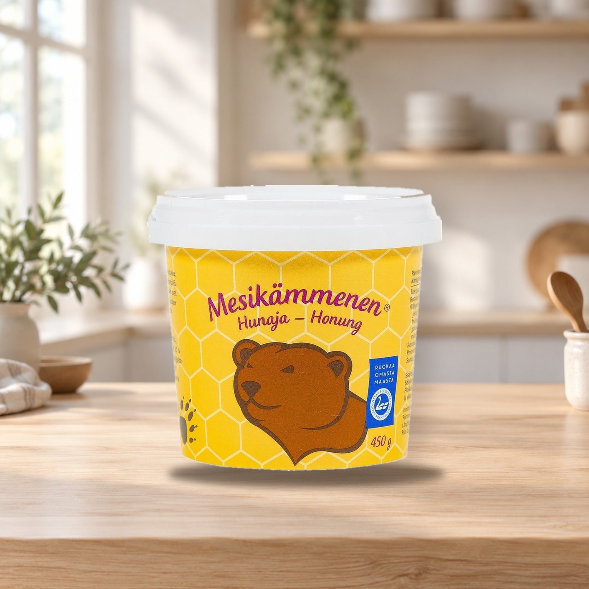 Mesikämmenen Honey 450g – product photo on a table