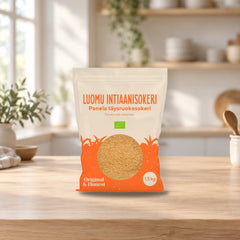 Organic Indian Sugar 1.5kg – product photo on a table