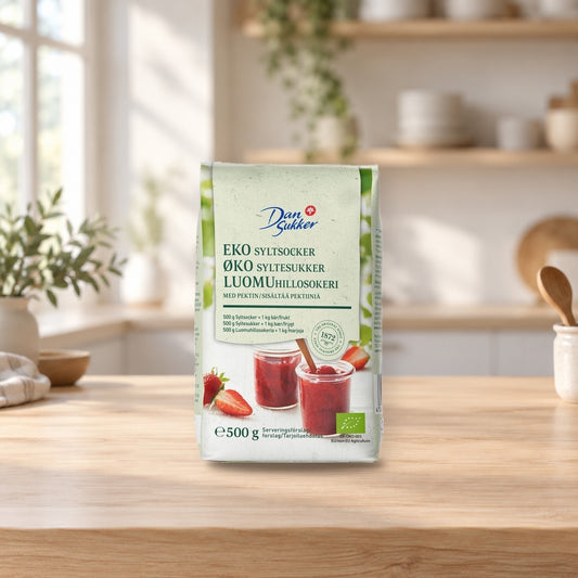 Dansukker Organic Jam Sugar 2:1 – product photo on a table