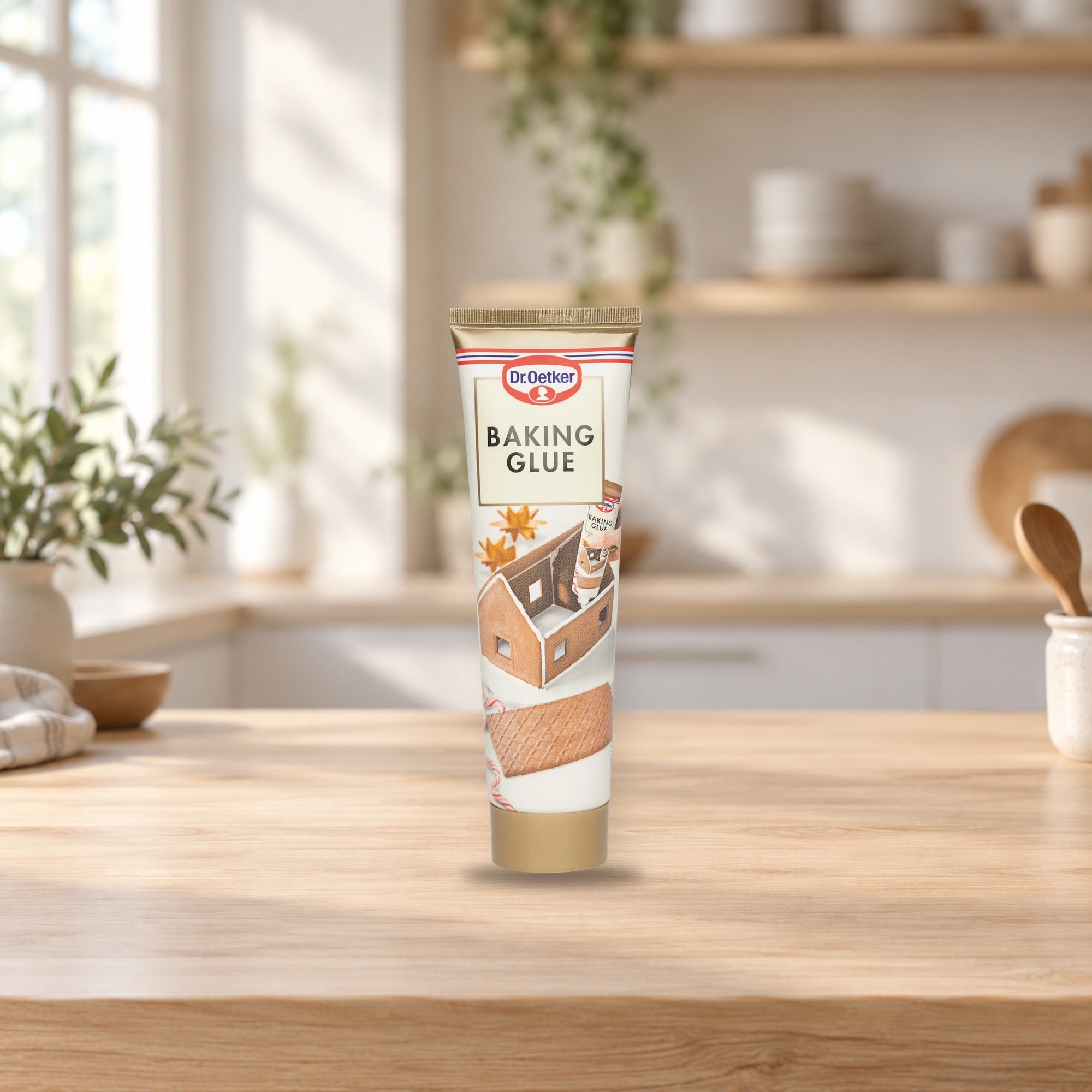 Dr. Oetker Baking Glue 100g for Gingerbread Houses – product photo on a table
